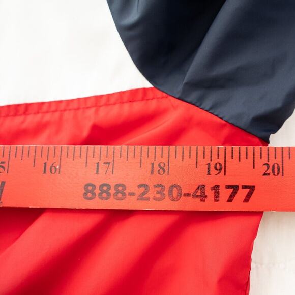 Guess Wind Jacket Kid's 16 Red & Blue & White Full Zip Hooded Vintage 90s Style - Picture 13 of 15